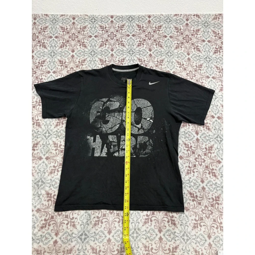 Nike Dri-FIT Go Hard Graphic T-Shirt Mens Large Black Training Gym Tee